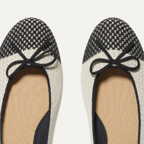 Rothy's: Knit Black and Beige Ballet Flats in Coco Size 10.5 - Picture 9 of 12